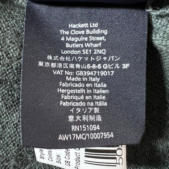 Hackett London‎ Mens Size XL Green Merino Silk Cashmere Blend V Neck Sweater - Picture 6 of 7